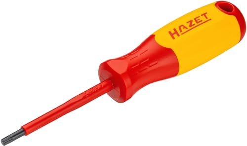 HAZET VDE-skruvmejsel 811KV-T25, T25 TORX, med skyddsisolering upp till 1 000 V, skyddslock, anti-rulldesign, färgkodad