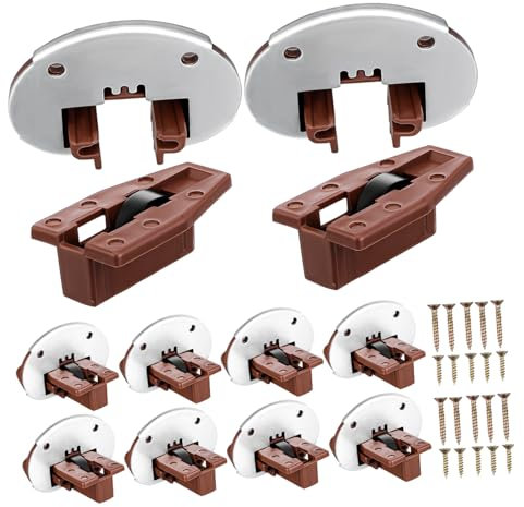 DOITOOL 10sets Roller Rail Kit for Drawer Easy Install Furniture Drawer Hardware Wide Application