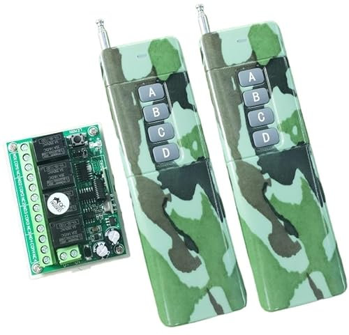 Sistema transmisor 20-200m DC 12v 10a 4ch Canal RF Relé inalámbrico mando a distancia interruptor receptor 315 mhz / 433 mhz (2RF)