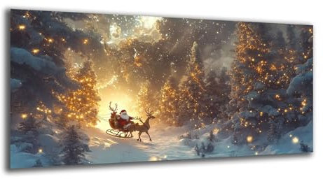 Malen Nach Zahlen Erwachsene Weihnachten Klein Malen Nach Zahlen 90X45cm, Wald Bastelset Erwachsene Frauen, Farbiges Leinwand Acrylfarben DIY Ölgemälde Set Dekoration Geschenke für Fraue/Männer-z1343