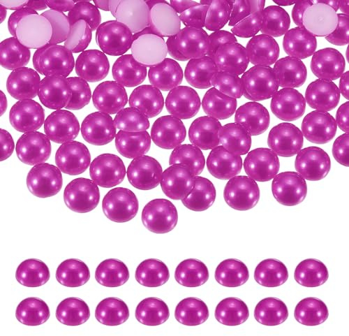 sourcing map 1000 mezze perle per artigianato, 4 mm, in plastica, metà con retro piatto, imitazione cabochon, perline sfuse per fai da te, abbigliamento, bicchieri, scarpe, abbellimento unghie (rosso