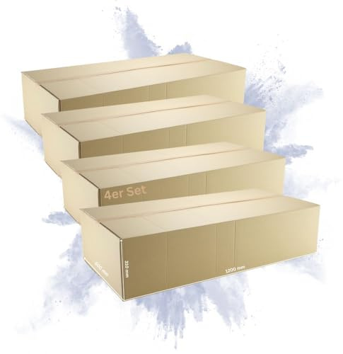 PROREGAL 4x Versandkarton 2-wellig | LxBxH 1200 x 600 x 310 mm | Belastbar bis 30 kg | Braun | Große Pappkiste Faltkarton Karton Paket für Versand mit DHL DPD GLS UPS Hermes