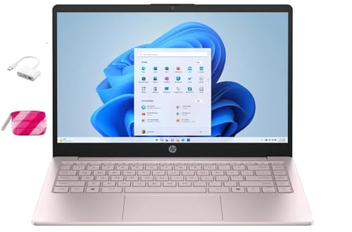 HP Ordenador portátil estudiantil 2025, procesador Intel N150 (hasta 3,6 GHz), pantalla LED de 14 pulgadas, 8 GB de RAM, 128 GB de almacenamiento, Office 365 de un año, Windows 11 Home, con paquete