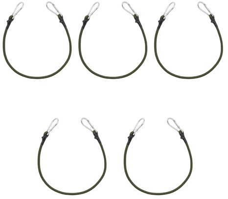 XIAOQENAN 5 tenditori in gomma con gancio a moschettone, espansore per corda elastica con cinghia di tensionamento con tenditore in gomma di 4 dimensioni con