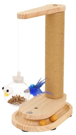 Rascador para gatos, con dispensador de golosinas, juguetes de cuerda de sisal, postes rascadores para gatos de interior, para gatitos pequeños y grandes, todas las razas, muebles, pared, alfombra