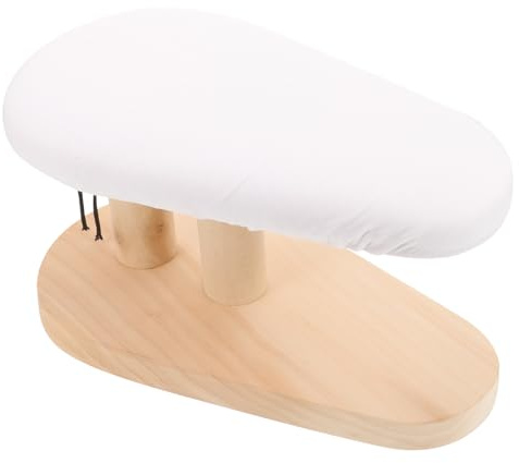 SHINEOFI Tabouret de Repassage Multifonction en Bois Massif, Table à Repasser Portable Stable Housse Tissu, Support Pratique pour Repassage à Domicile et Couture, Accessoire