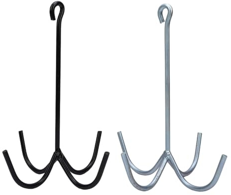 BAFOVY Horse Tack Hook, 2PCS 4 Prong Tack Hooks Heavy Duty Horse Storage Hook with Carbon Steel Material, for Stable Barns Trailer Bridles Halters