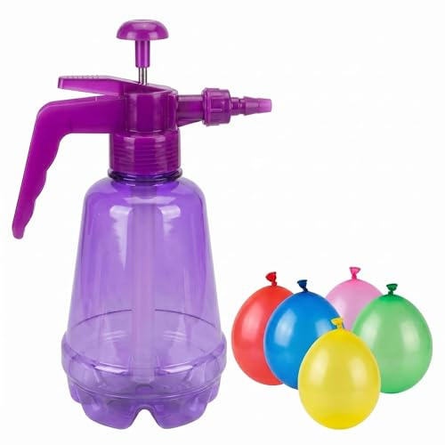 2 in 1 Manual Inflatable Water Balloon Pump with 500 Balloons 1.5L Handheld Water Pump for Water Fights a Great Outdoor Toy for Kids Perfect for Summer Fun in The Garden Pool and Beach