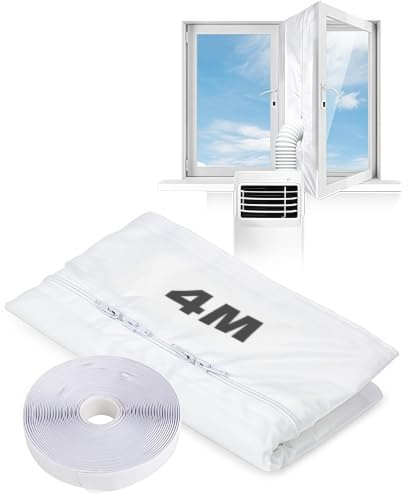Calfeutrement Fenetre pour Climatiseur,Kit Calfeutrage Climatiseur,Joint de Fenetre,Kit Climatisation Fenêtre Fonctionne Avec Unités de Climatisation Clim Mobiles (4M)