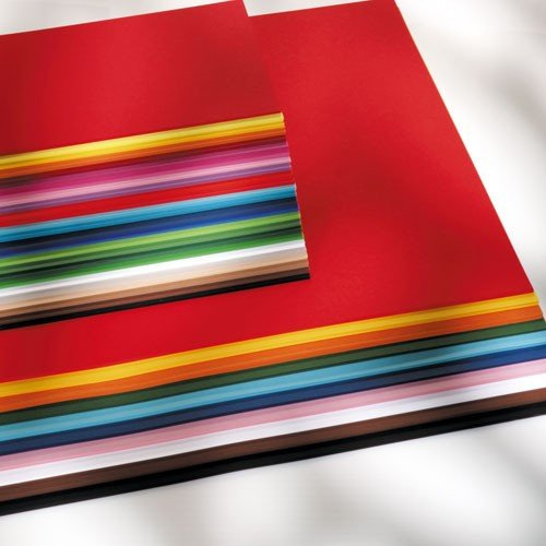 Folia - Color-Bastelkarton, 220g/ m², 50x70cm, 10 Bogen, Dunkelrot / Purpurrot