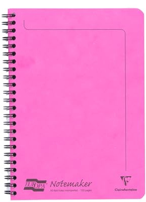 Calligraphe 3087Z - Notizheft Europa, Doppelspiralbindung, DIN A5, 60 Blatt liniert, Fuchsia, 1 Stück