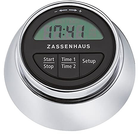 Zassenhaus Digital-Timer SPEED Retro-Kurzzeitmesser - Praktisch und Stilvoll - Silber