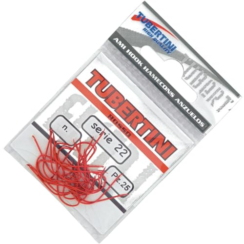 Tubertini Haken Serie 22 rot - 25 Forellenhaken