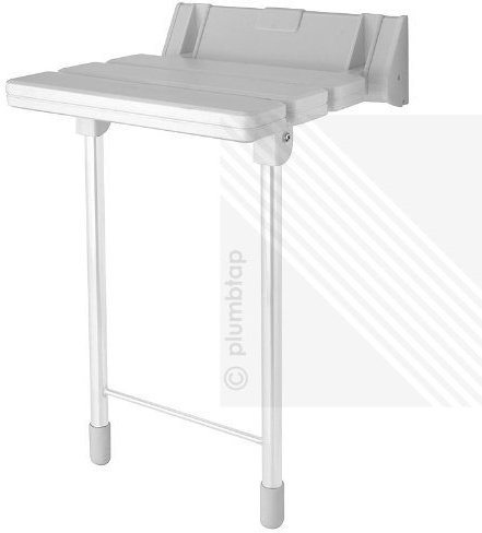 Arian EcoSpaⓇ Comfort Plus Bathroom Mobility Aid | Wall Mounted Folding Shower Seat Stool in White | Max. 180kgs/28st