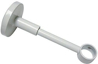 Gardinia 11268 Traeger für Gardinenstangen 1-läufig geschlossen, Serie Chicago, Durchmesser 20 mm, weiß | Mit Metallmontageplatte, Geschlossen, Inklusive aller Montage-Teile, Serie Chicago, Leichte Montage, Robustes Material