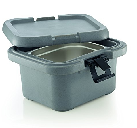 getgastro GN Thermotransportbehälter aus Kunststoff mit PU-Isolierung, stapelbar, doppelwandig, für GN 1/2 Behälter, 44 x 37,5 x 25 cm, bis 150 mm