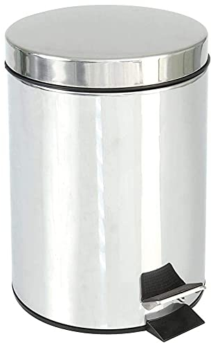 Amig - Pattumiera con Pedale 12L | Acciaio Inox | Trattamento Antimpronte | Apertura a Pedale | Secchio Interno con Manico | Finitura: Satinata