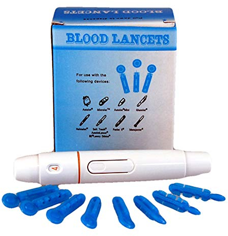 Auto Lancing Device fits All Universal sterile tip lancets (Auto Lancer + 50 lancets)