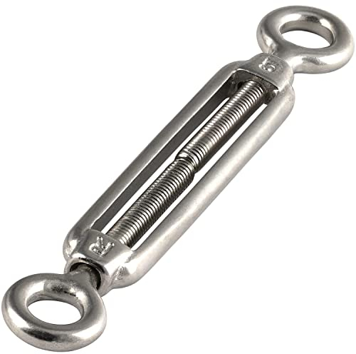 OPIOL QUALITY® Spannschloss Auge - Auge M6 aus Edelstahl A4 V4A (10 Stück) ähnl. DIN 1480 Spannschlösser Wantenspanner Drahtspanner Spannschraube Seilspanner
