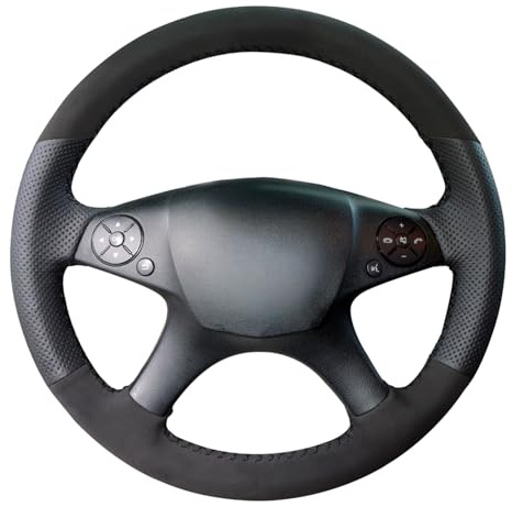 Mewant cucite a mano in camoscio nero con vera pelle coprivolante Wrap per W204 classe C 2007 – 2010 C280 C230 C180 C260 C300 C200 accessori auto interni può essere personalizzato