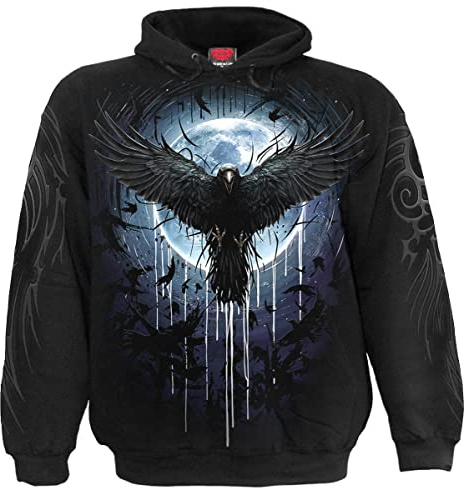 Spiral Mens M451 - Hoodies Hooded Sweatshirt, Black, S UK