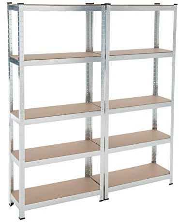 Lagerregal Steckregal Schwerlastregal Kellerregal Regal verzinkt Werkstattregal Werkbank Regal Verzinkt 2x 170x75x30cm | 700kg