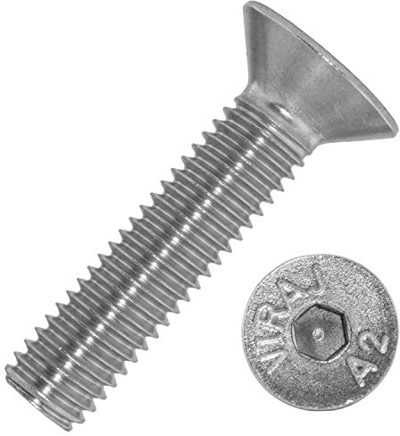 Senkkopfschrauben mit Innensechskant (ISK) M5x10/10 mm aus Edelstahl A2 (10 Stück) | DIN 7991 - Senkschrauben - Schrauben von MESAROS®