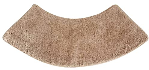 GXFXLP Badematte Runddusche, Medium Mikrofaser Duschmatte Halbrund, Viertelkreis Rutschfeste Hochflor Gebogen, Waschbar für Eckdusche, Beige