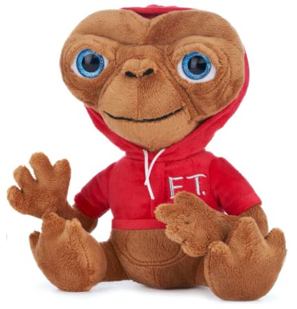 E.T. The Extra-Terrestrial - Peluche morbido di qualità, 25 cm, con cappuccio rosso