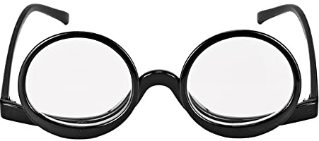 Millya Women Rotatable Make-Up Magnifying Glasses Flip Up Spectacle Lense Eyeglasses for Reading (Double Lens + Black, +2.5)