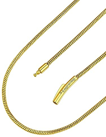 FaithHeart 60cm lang Damen Herren Schlangenkette gold Fashion Partnerkette Freundschaftskette für Paar Pärchen
