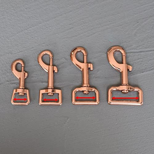 1 Stück 15 mm/20 mm/25 mm/30 mm Metallschnallen, Karabinerverschluss, Leine, Karabiner, Karabinerhaken, Schlüsselanhänger, Tasche, Teil, DIY-Hardware-Zubehör, 15 mm (19 g), Roségold