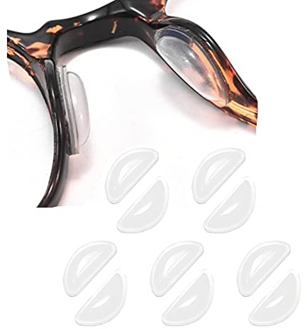 Omnful Eyeglass Nose Pads, 3.5mm Thickness Adhesive Anti Slip Glasses Nose Grips with Air Bag for Sunglasses Eyeglasses Reading Glasses (5 Pairs, Clear)