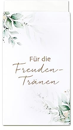 COLOFALLA 100 Stücke Für die Freudentränen Taschentücher Hochzeit Eukalyptus Taschentuchalter Hochzeit für Gäster Hochzeitsdeko (Grün)