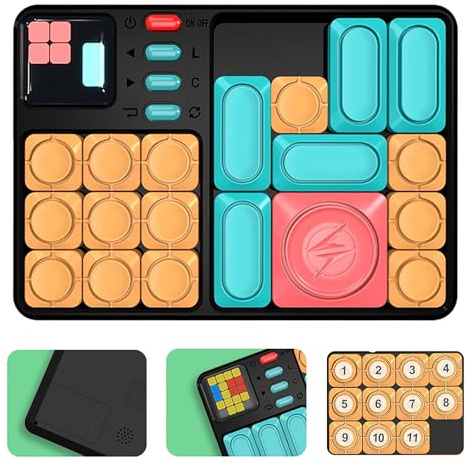 Super Slide Puzzle Game, 500+ Brain Teaser Challenges Electronic Travel Toy for Kids & Teens, for Boys and Girls