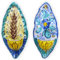 Acquasantiera (1Unità) in Ceramica Siciliana a Forma di Foglia - h 9 x L 4 cm ca. Decoro e Colore Casuale