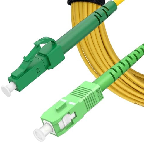 Elfcam® - 10m SC/APC zu LC/APC Glasfaserkabel Singlemode Simplex, OS2 9/125μm LSZH Optischer Kabel Gelb (10M)