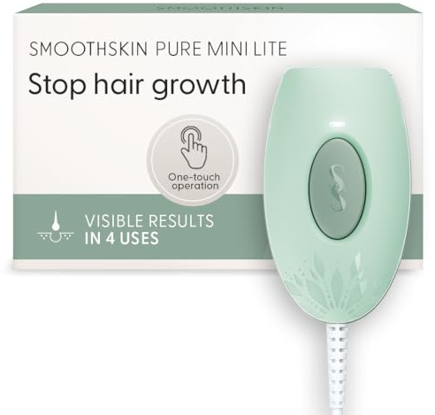 SmoothSkin Pure Mini Lite IPL Appareil d'épilation laser - Réduction permanente des cheveux compacte à domicile, résultats rapides et efficaces, simple et facile à utiliser, vert