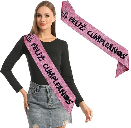 Carnavalife Banda Cumpleaños Mujer Hombre, Banda Feliz Cumpleaños con Purpurina Brillante para Adulto y Niños, Gafas Cumpleaños, Accesorios Cumpleaños Cinta Cumpleañera
