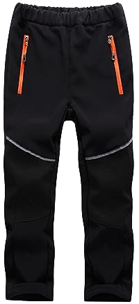 Jogwits Kinder Softshellhose Wasserdicht Skihose für Jungen und Mädchen | Warm Outdoorhose Thermohose, Gefüttert Winterhose, Wanderhose, Cargohose