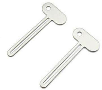 2Pcs Stainless Steel Toothpaste Squeezer, Tube Key Squeezers,Metal Tube Squeezer Key Toothpaste Roller Tube Wringer,Key Roller Dispenser Wringer Tools, for Paint, Cream, Cosmetic and Hair Dye (2)