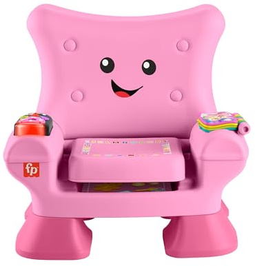 Fisher-Price Laugh & Learn Smart Stages Stuhl, Mehrsprachig | Englisch, Deutsch, Französisch, Rosa Musikspielzeug, Lichter & Lernlieder, Aktivitäten, Kleinkinder ab 1 Jahr, JFF07
