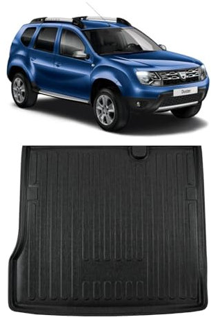 LAS Boot Liner for DACIA DUSTER MK1 2010-2017 (4x2) Recyclable Plastic (TPE) Tailored Fit Car Floor Mat Protector Guard Tray Black Custom Fitted Dog Friendly Waterproof with Raised Edges