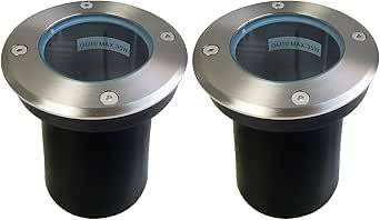 EBION 2 Pezzi Faretto Faretti Segnapasso Calpestabile Lampada Da Incasso a Terra Esterno Luce Spot Con Attacco GU10, IP67, Segnapasso Calpestabile Per Giardino Sentie Lampadina Non Inclusa