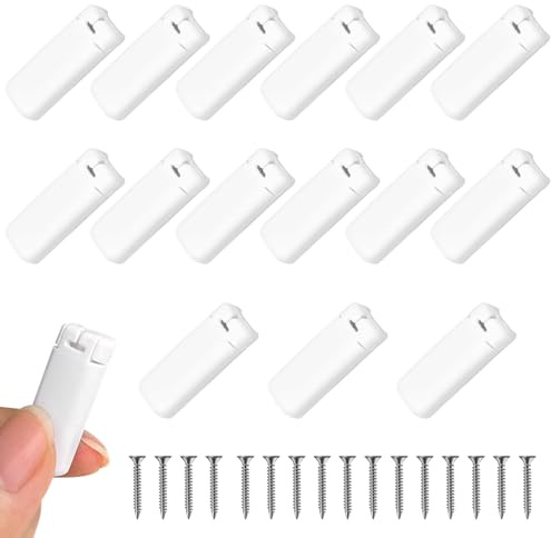 16Kit 32Stück weiß Plissee Ersatzteile klemmträger, Spannschuhe für verspannte Plissees, für Klebeträger und Stick & Fix Front Klebeplatten