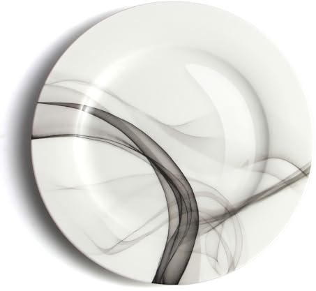IQCWOOD Fine Bone China 8 Dessert Plates 6-Piece, Lightweight & Thin Salad Cake Side Plate, Microwave & Dishwasher Safe
