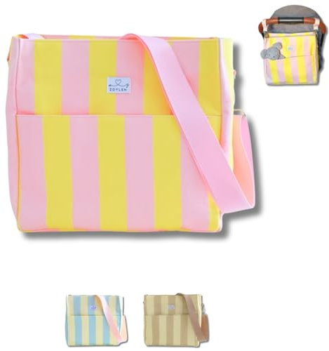 Zoylen Borsa passeggino mamma – Organizer carrozzina elegante con scomparti – Borsa neonato impermeabile per ospedale e passeggio – Tessuto tecnico e stile moderno