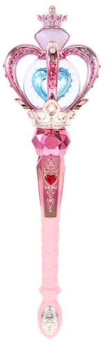 MAGICLULU Zauberstab, 360° Rotierend Rosa Feenstab für Mädchen | Blinkendes LED Prinzessin Zauberstab mit Musik, Magischer Leuchtstab Sternenstab Lichtspielzeug, für Fasching & Geburtstag