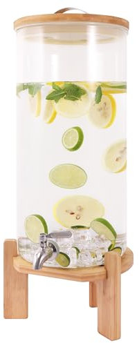 Drink Dispenser,11 litres Glass Water Dispenser with Stand,Beverage Dispenser,Large Drink Dispensers for Parties,Bars,Restaurants