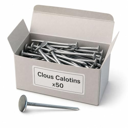 50 Clous Calotins - diamètre 2,7 mm - Longueur 40 mm - Diamètre 2,7 mm